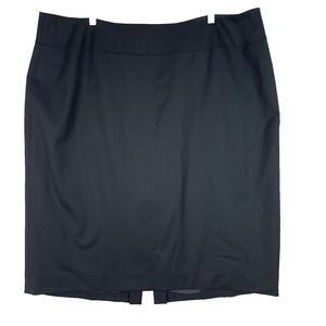 Lafayette 148‎ New York Wool Skirt Suiting Knee Length Black Straight Career